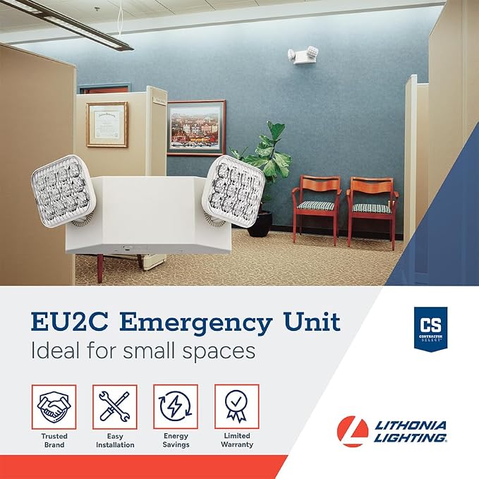 Lithonia Lighting Basics LED Emergency Light, Dual Adjustable Heads, Wall Mount - Image 2