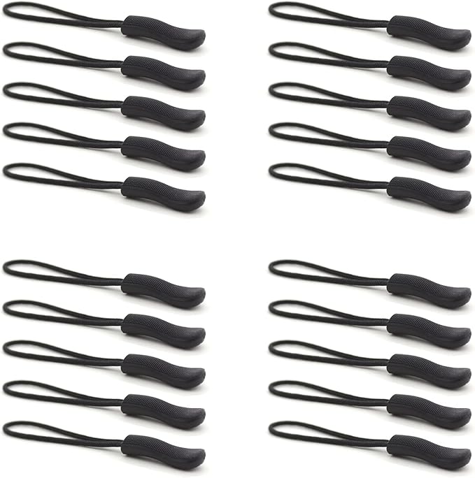 Upgraded 20PCS Premium Black Zipper Pulls by OXT