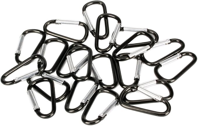 20 Pack 2.5" D Shape Aluminum Large Carabiner Clip Lock Hooks Spring Snap - Image 5