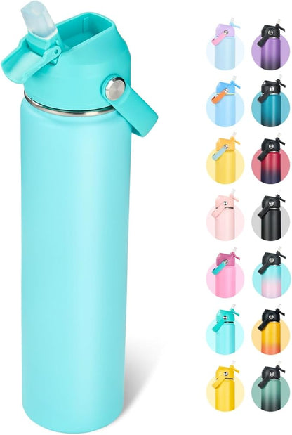 Fijinhom 24oz Insulated Stainless Steel Water Bottle, Wide Mouth Double Wall by Fijinhom