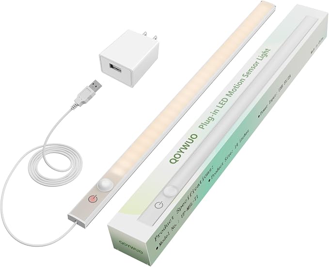 14" Slim USB Plug-in LED Motion Sensor Light Indoor, Bright & Dimmable Under by GreatLightingforGreatLife