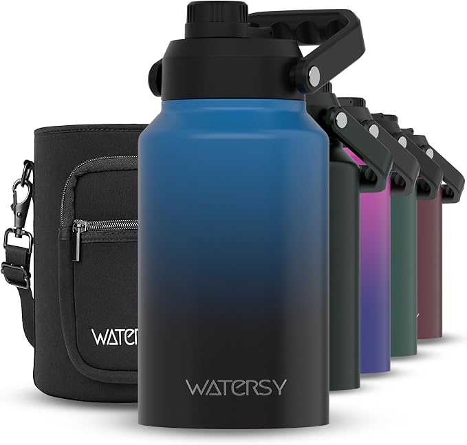 WATERSY 2/3 Gallon Water Bottle Insulated, BPA Free&Leak Proof, 87oz Stainless by Watersy