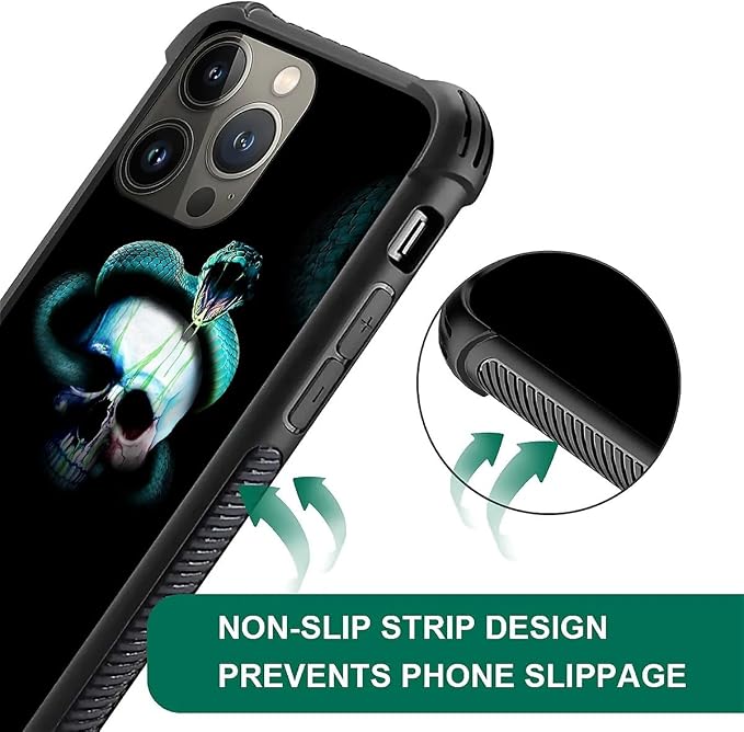 for iPhone 12 Pro Max Case, Skeleton Winding Snake Pattern Graphic Design Girl - Image 6