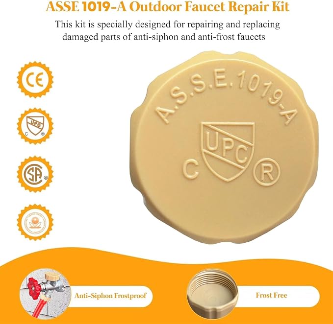 Outdoor ASSE 1019-A Vacuum Breaker Replacement Kit, Outside Faucet Repair Kit - Image 7