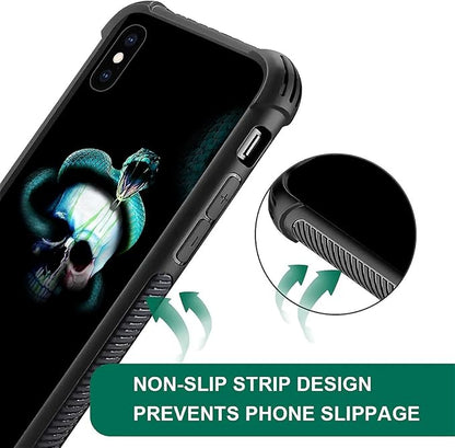 for iPhone Xs Max Case, Skeleton Winding Snake Pattern Graphic Design Girl Boy - Image 7