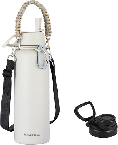 KXIAOCHEN Insulated Water Bottle, Stainless Steel Water Bottle, 2 Lids by KXIAOCHEN