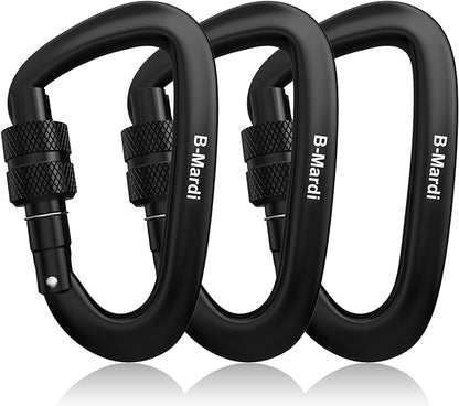 B-Mardi Carabiner Clips Heavy Duty 12kN-Lightweight Locking Carabiners by B-Mardi