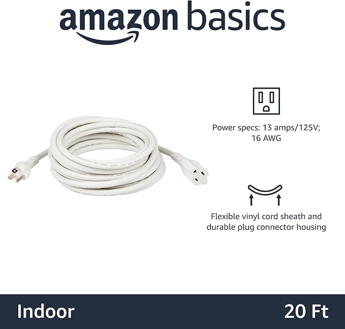 Amazon Basics Extension Cord, 13 Amps, 20 Foot - Image 2