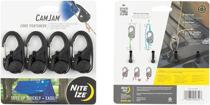 Nite Ize NCJ-01-4R3 CamJam Tie Down Rope Carabiner Clip, Cord Tightener 4-Pack - Image 8