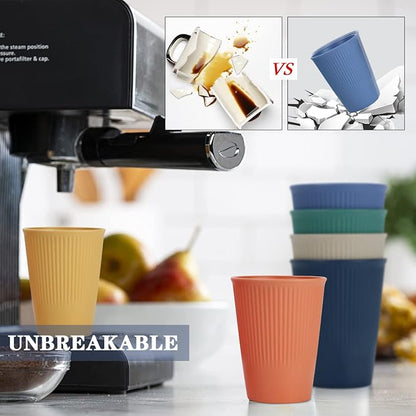 Homienly Drinking Glasses Wheat Straw cups, Unbreakable Alternative to 12oz - Image 6