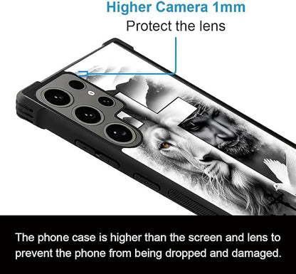 for Samsung Galaxy S24 Ultra Case, Lion Cross Jesus Christ Dove Pattern Graphic - Image 5
