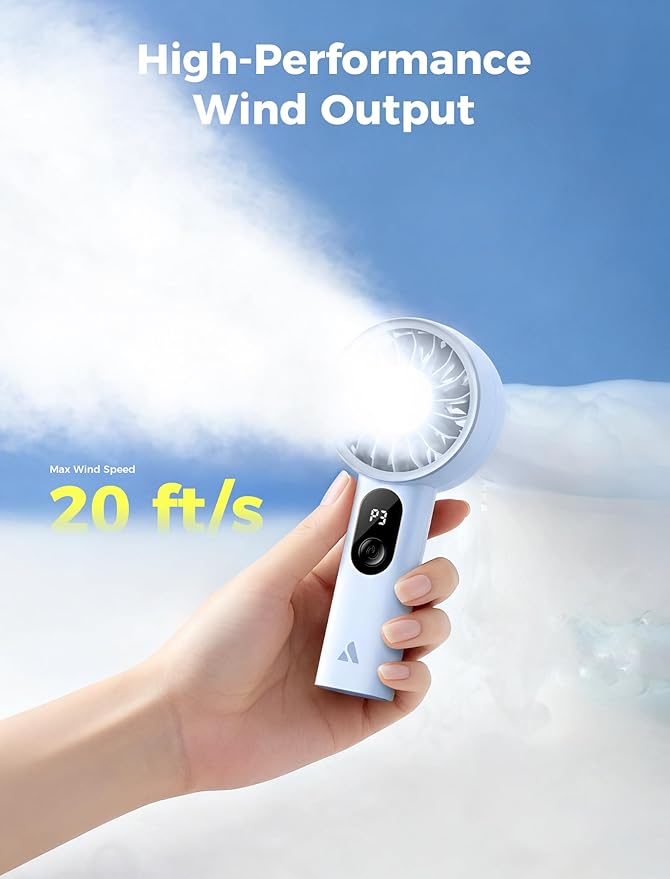 Aecooly Mighty Portable Fan, Powerful Handheld Fan, USB Rechargeable, Mini - Image 3