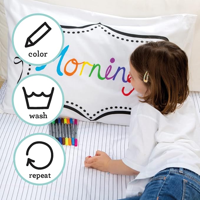 Coloring Pillowcase for Kids – Reusable DIY Pillow Cover - Image 5