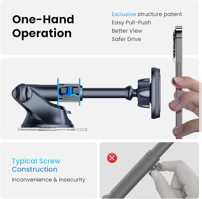 APPS2Car Magnetic Phone Mount for Car, Dashboard & Windshield Suction Cup Holder - Image 6