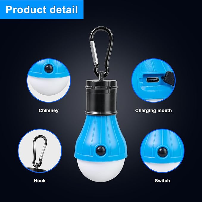 Jarxin Led Camping Lantern USB Rechargeable, Outdoor Tent Lights - Image 4