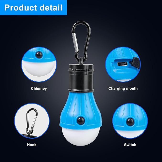Jarxin Led Camping Lantern USB Rechargeable, Outdoor Tent Lights - Image 2