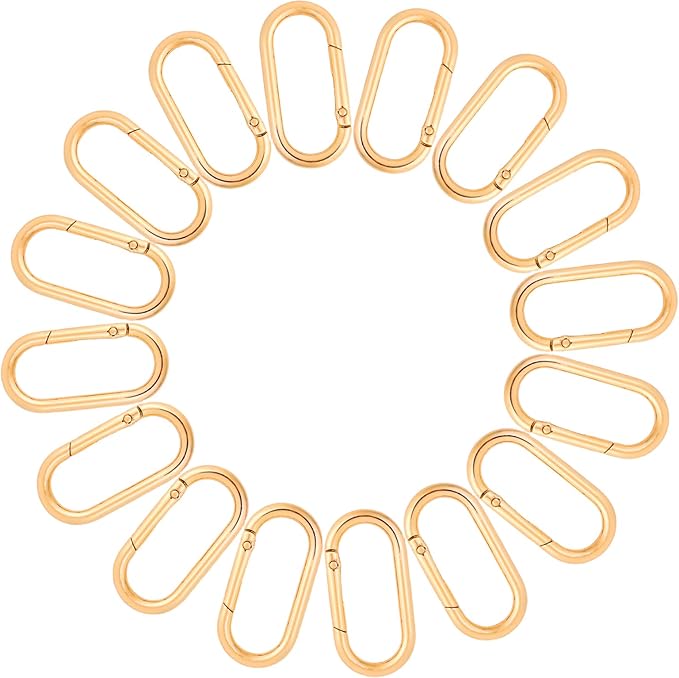16 Pcs Carabiners Clip, Oval Shape Cute Carabiner Keychain Clip Aluminum Hook by Unknown