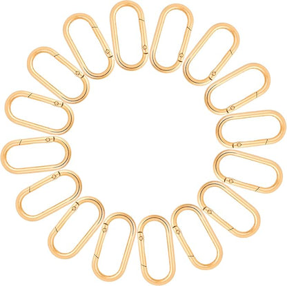 16 Pcs Carabiners Clip, Oval Shape Cute Carabiner Keychain Clip Aluminum Hook by Unknown