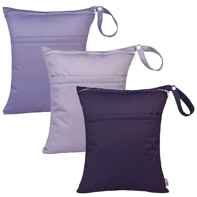 ALVABABY 3pcs Cloth Diaper Wet Dry Bags Waterproof Reusable by ALVABABY