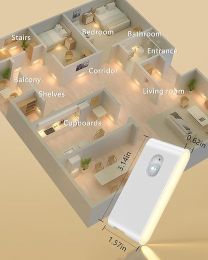WILLED Stair Lights Indoor, Warm White Rechargeable Night Light, Wireless - Image 7