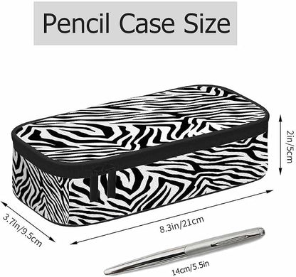 Black White Stripes Pencil Case Organizer Zebra Animal Skin Artwork Texture - Image 2