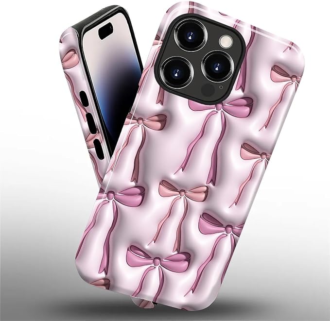 for iPhone 14 Pro Max Case, HL2 Abstract Ribbons Bows Hybrid 2 Layer Hard Shell - Image 2