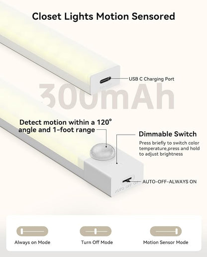 Under Cabinet Lighting 4 Inches Rechargeable Motion Sensor Light Indoor - Image 8