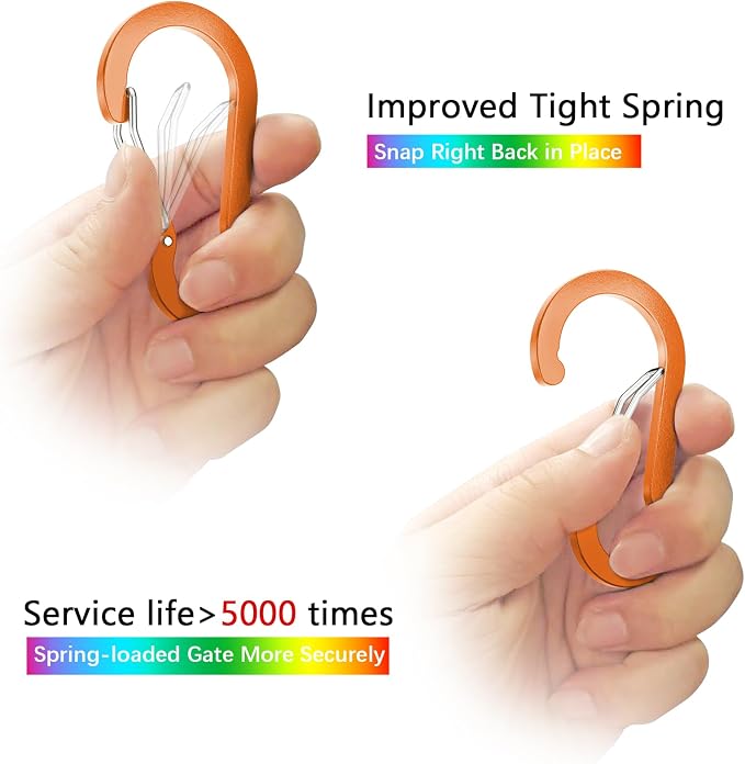 sprookber 2" Small Carabiner Clip, D Ring Caribeener, Spring Snap Hook - Image 3