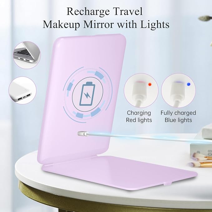 FUNTOUCH Rechargeable Travel Makeup Mirror Lights, Portable 72 Led Lighted - Image 3