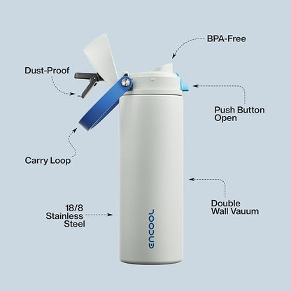 Insulated Water Bottle with Straw - Image 4