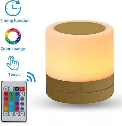 ERUN Nursery Night Light for Kids, USB Rechargeable Small Desk Lamp, 13 RGB - Image 2