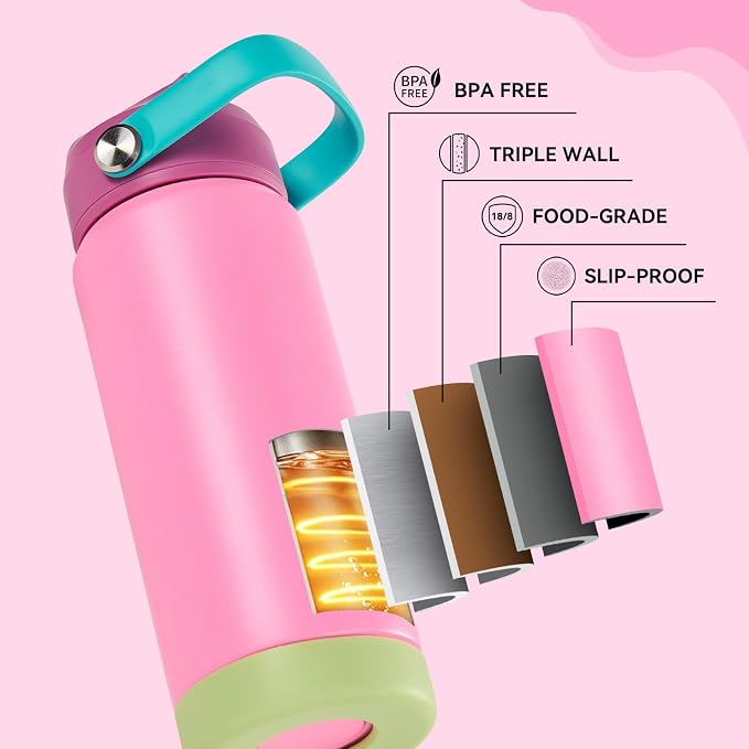 Fijinhom 24oz Insulated Stainless Steel Water Bottle, Wide Mouth Double Wall - Image 5