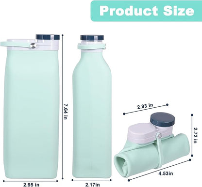 Collapsible Water Bottle, Reusable Foldable BPA Free Silicone Water Bottle - Image 2