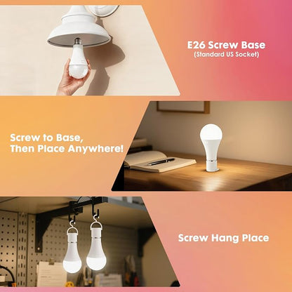 2Pack E26 Rechargeable Light Bulbs - Image 5