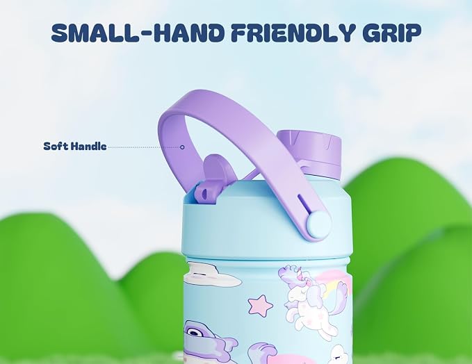 12 oz Kids Stainless Steel Water Bottle: 2-in-1 Straw Spout Lid, Easy Clean - Image 7