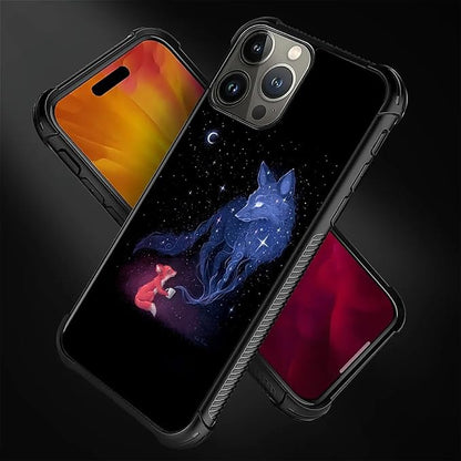 for iPhone 16 Pro Max Case, Galaxy Fox Wolf Pattern Graphic Design Girl Boy - Image 4