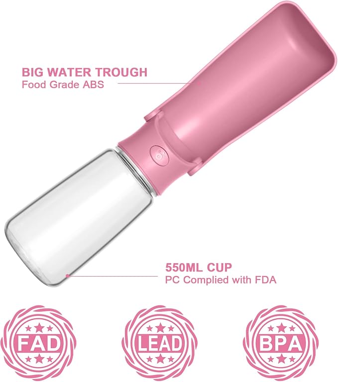 Portable Dog Water Bottle, Foldable Dog Water Bottle Leak Proof Dispenser - Image 2