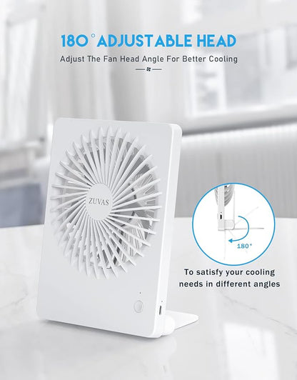 Zuvas Desk Fan Battery Operated Fan Rechargeable 180°Tilt Folding Personal Fan - Image 6