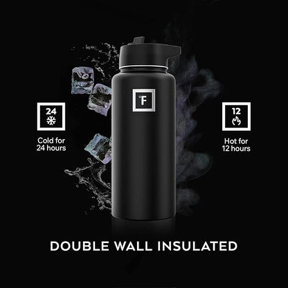 IRON °FLASK Camping & Hiking Hydration Flask - 32 oz Midnight Black - Image 4