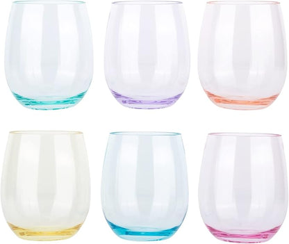 KOXIN-KARLU Classic 18-ounce Acrylic Stemless Wine Glasses, Unbreakable Mixed by KOXIN-KARLU