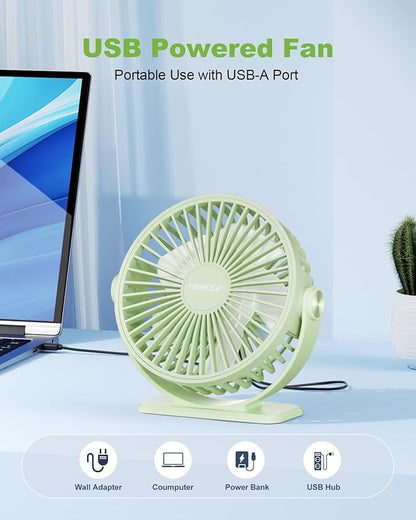 TriPole USB Desk Fan Mini Portable Fan, 3 Speeds Strong Breeze Small Electric - Image 2
