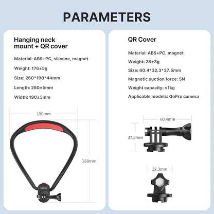 ULANZI Go-Quick II Neck Mount for GoPro Magnetic Necklace Holder, Camera POV - Image 7