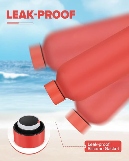 Insulated Water Bottle with Lid, 17 oz Reusable Leak-Proof Metal Stainless - Image 3