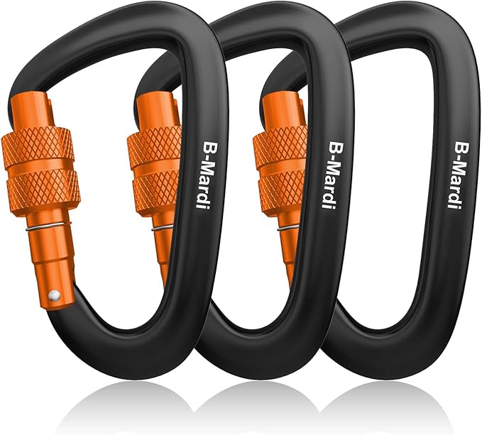 B-Mardi Carabiner Clips Heavy Duty 12kN-Lightweight Locking Carabiners by B-Mardi