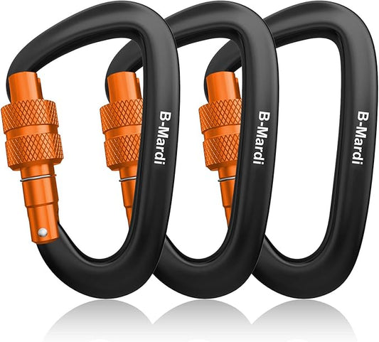 B-Mardi Carabiner Clips Heavy Duty 12kN-Lightweight Locking Carabiners by B-Mardi