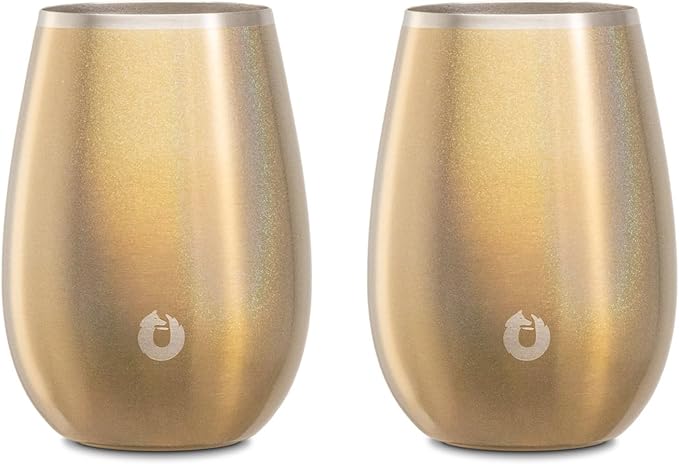SNOWFOX Premium Vacuum Insulated Stainless Steel Classic White Wine Glass by Snowfox