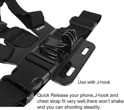 PellKing Mobile Phone Chest Mount Harness Strap Holder Cell Phone Clip Action - Image 10
