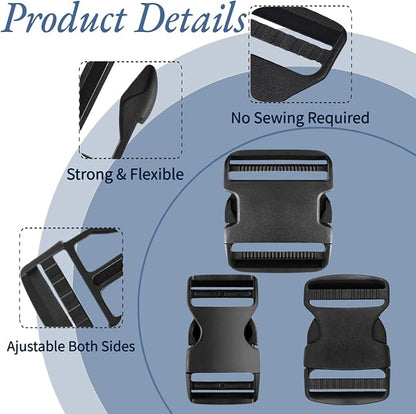 10 Pack 1 Inch Buckle Quick Side Release, Heavy Duty Plastic Side Release - Image 3
