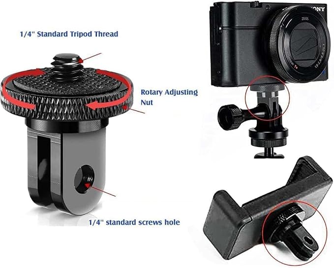 Aluminum Camera Tripod Adapter 1/4"-20 Conversion Adapter Mounts Compatible - Image 9