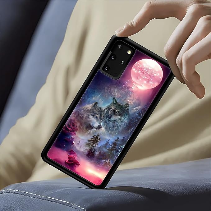 for Samsung Galaxy S20 Plus Case, Star Two Wolfs Howling Pattern Graphic Design - Image 4